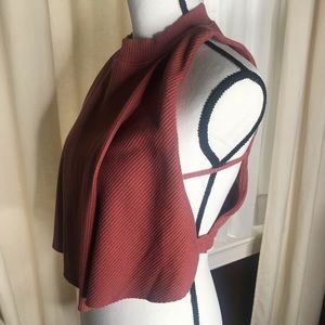 FREE PEOPLE Spiced Coral, Knit Cropped Blouse